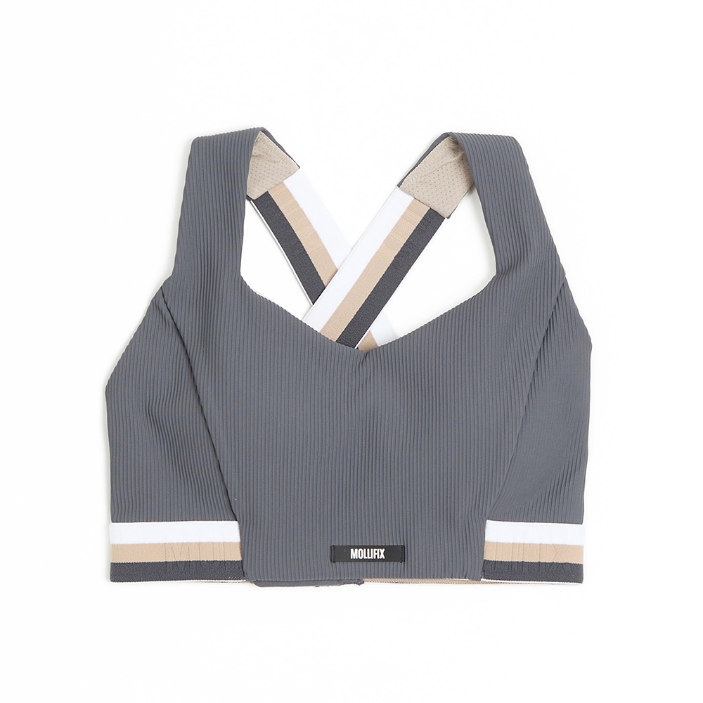 MOLLIFIX 羅紋交叉美背運動內衣