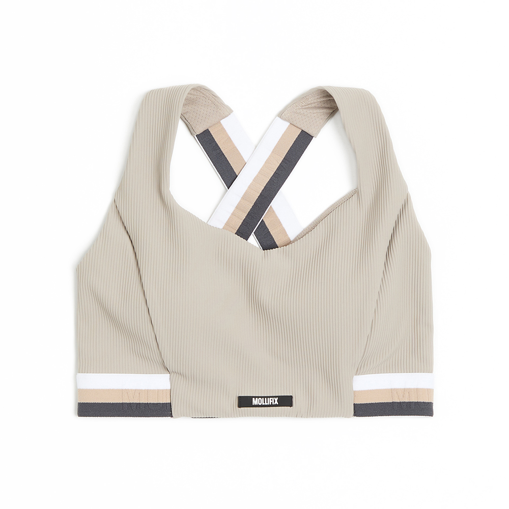 MOLLIFIX 羅紋交叉美背運動內衣