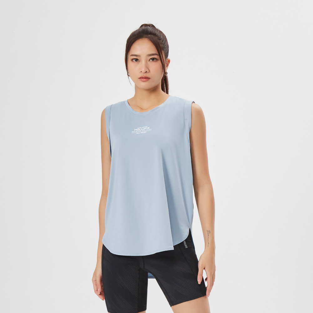 MOLLIFIX 涼感袖圈反褶運動背心