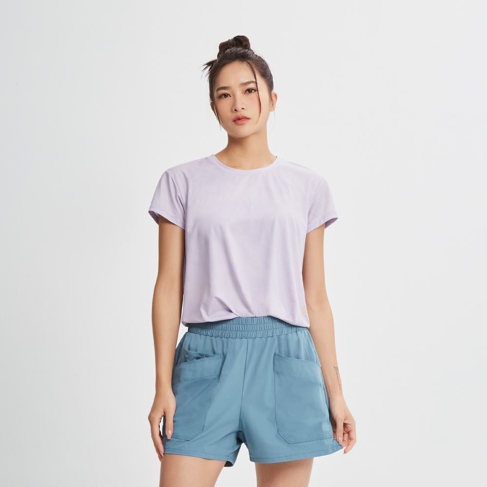 MOLLIFIX 涼感綁結運動短袖上衣