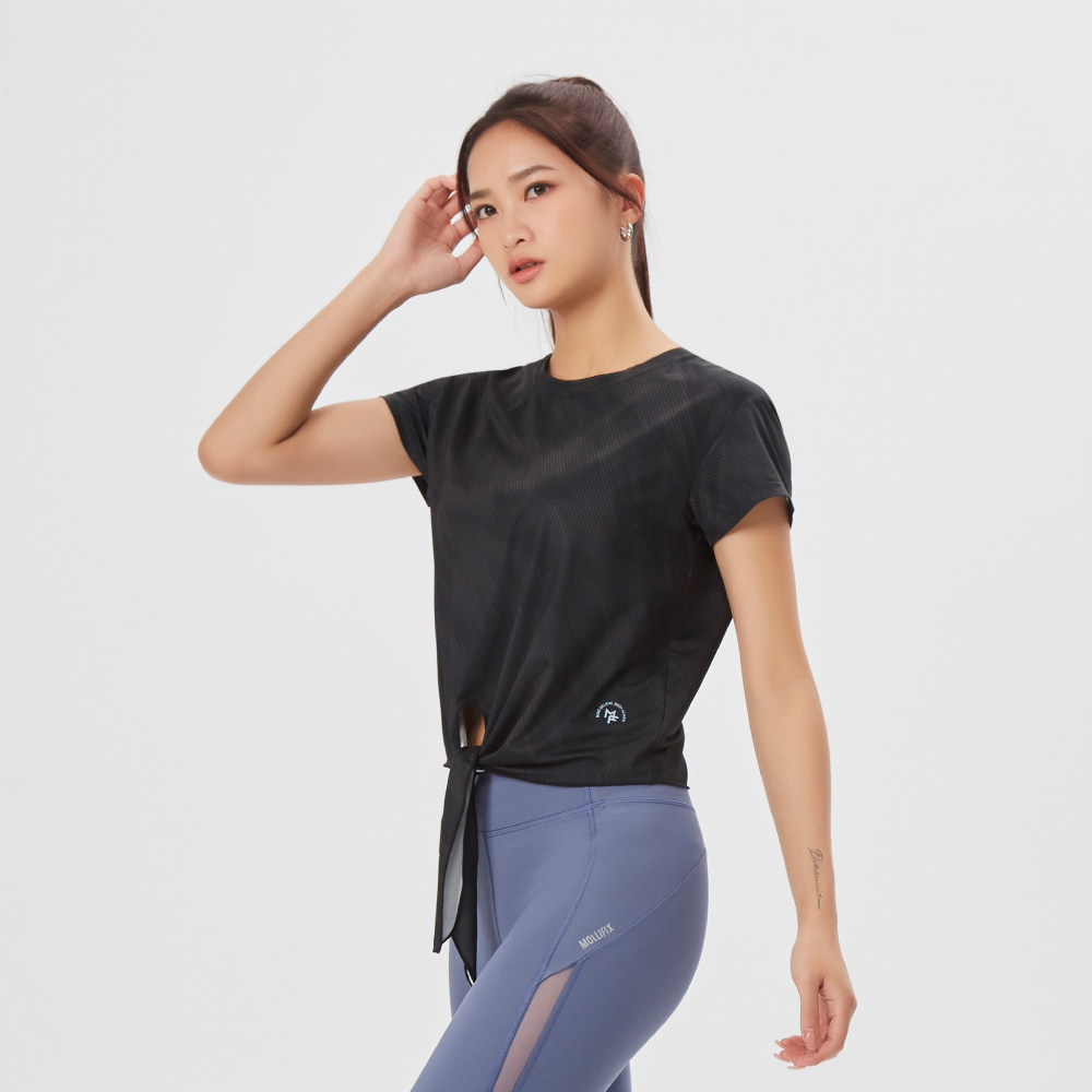 MOLLIFIX 涼感綁結運動短袖上衣