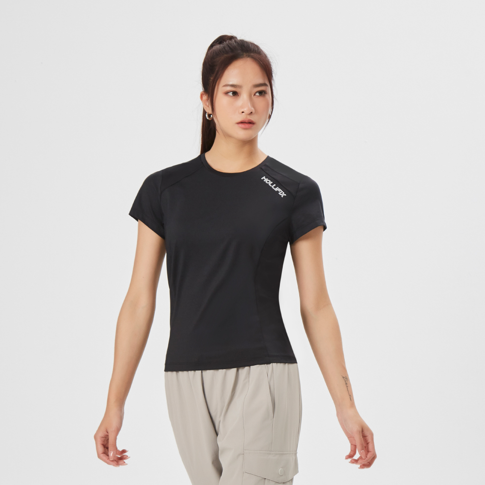 MOLLIFIX 抗菌後背透氣短袖訓練上衣