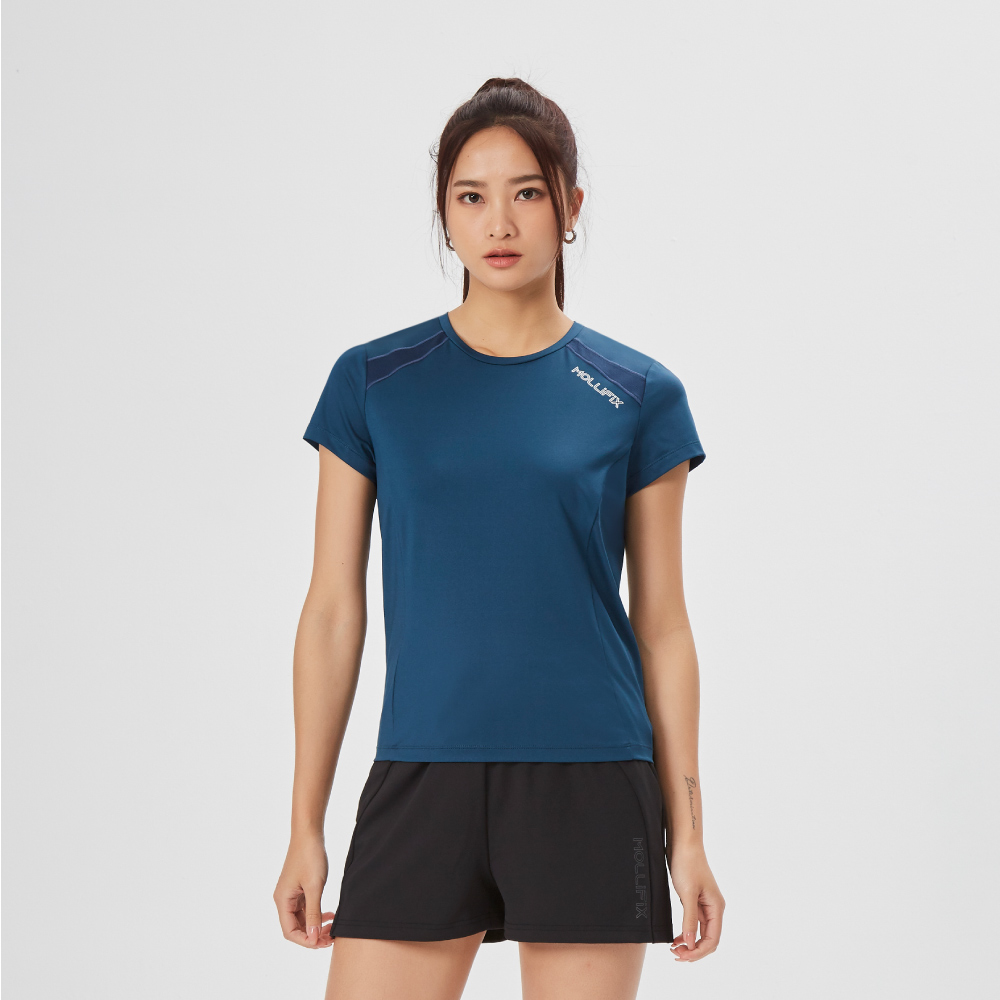 MOLLIFIX 抗菌後背透氣短袖訓練上衣