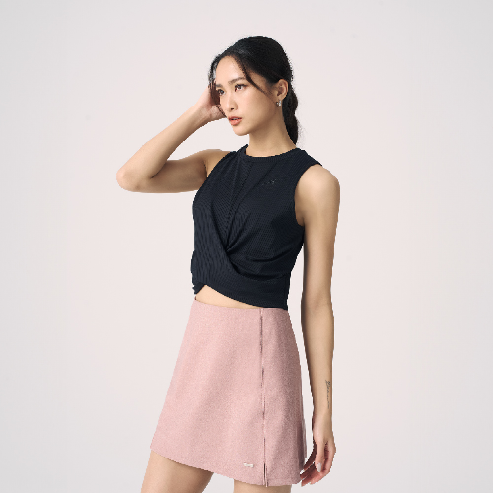 MOLLIFIX 都會羅紋前交疊造型背心