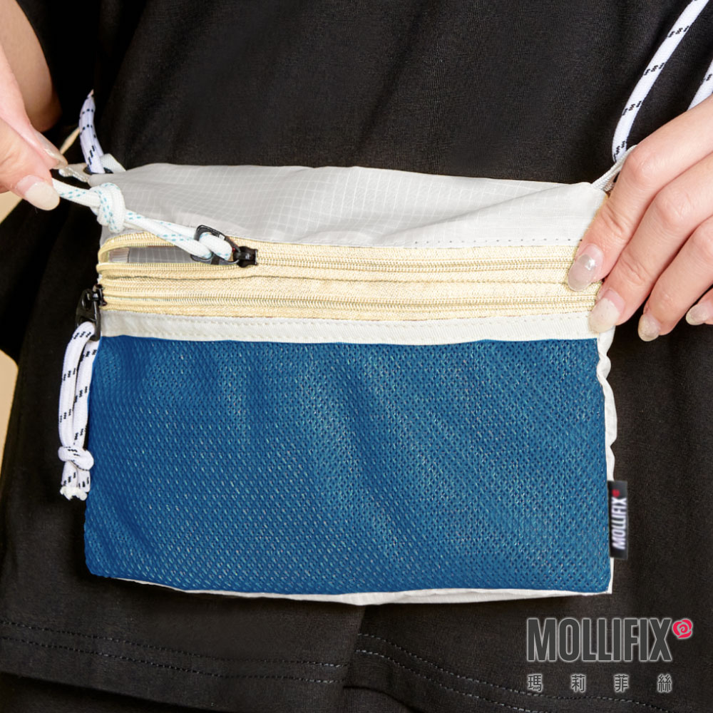 MOLLIFIX 拼色雙袋斜背隨身小包