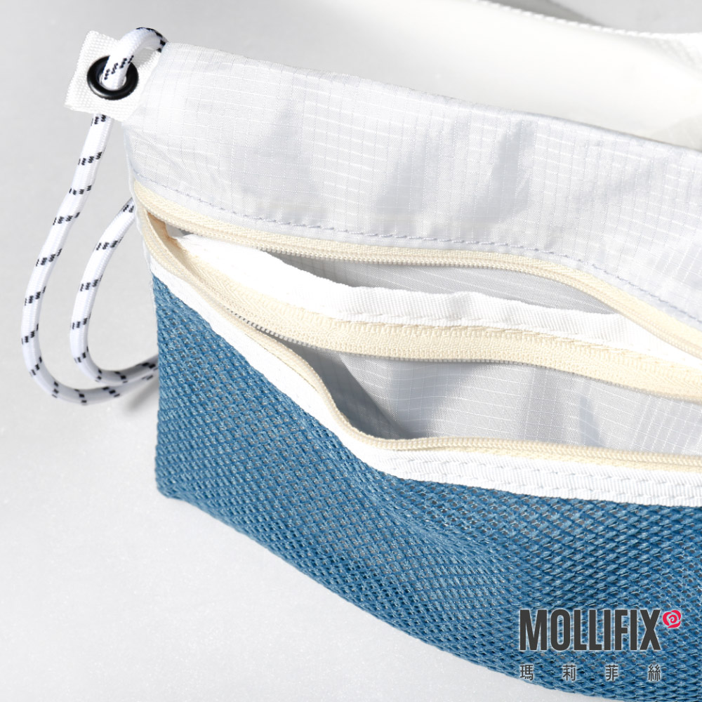 MOLLIFIX 拼色雙袋斜背隨身小包