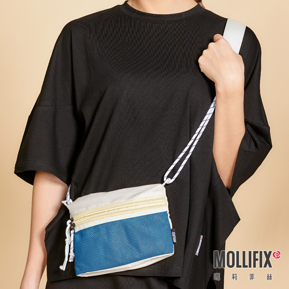 MOLLIFIX 拼色雙袋斜背隨身小包