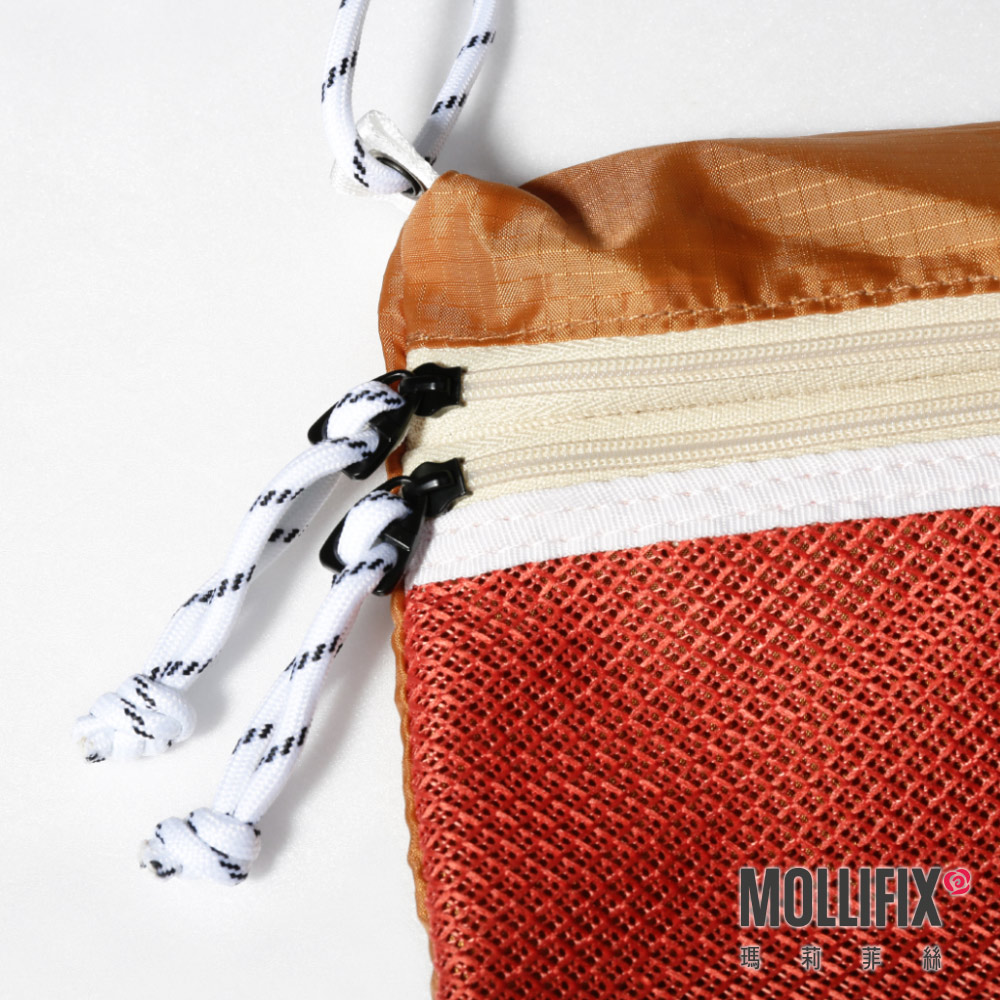 MOLLIFIX 拼色雙袋斜背隨身小包