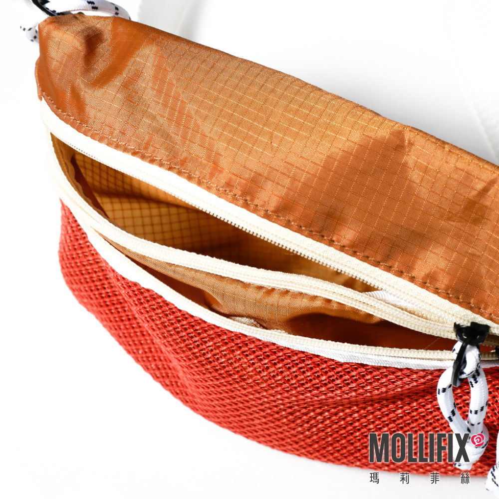 MOLLIFIX 拼色雙袋斜背隨身小包