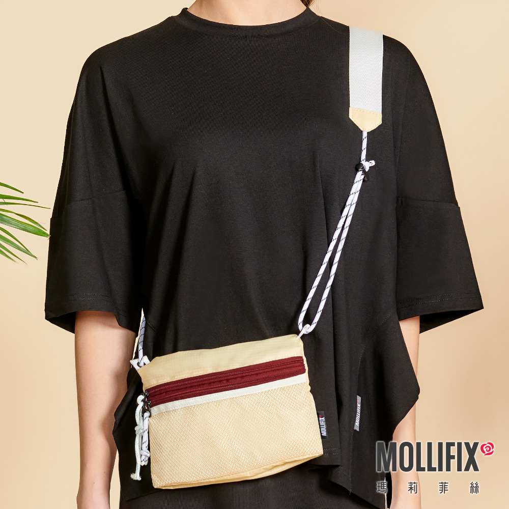MOLLIFIX 拼色雙袋斜背隨身小包