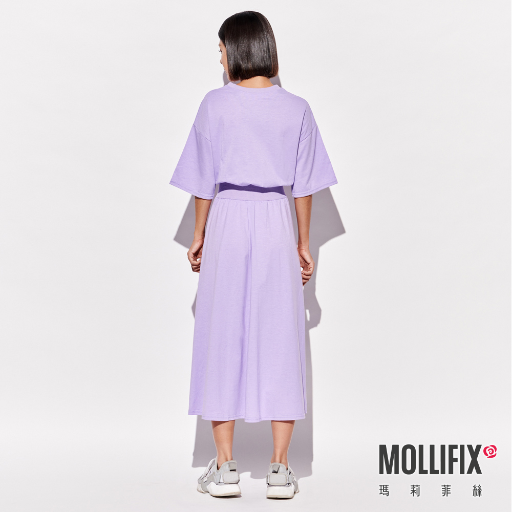 MOLLIFIX  氣質縮腰短袖口袋洋裝