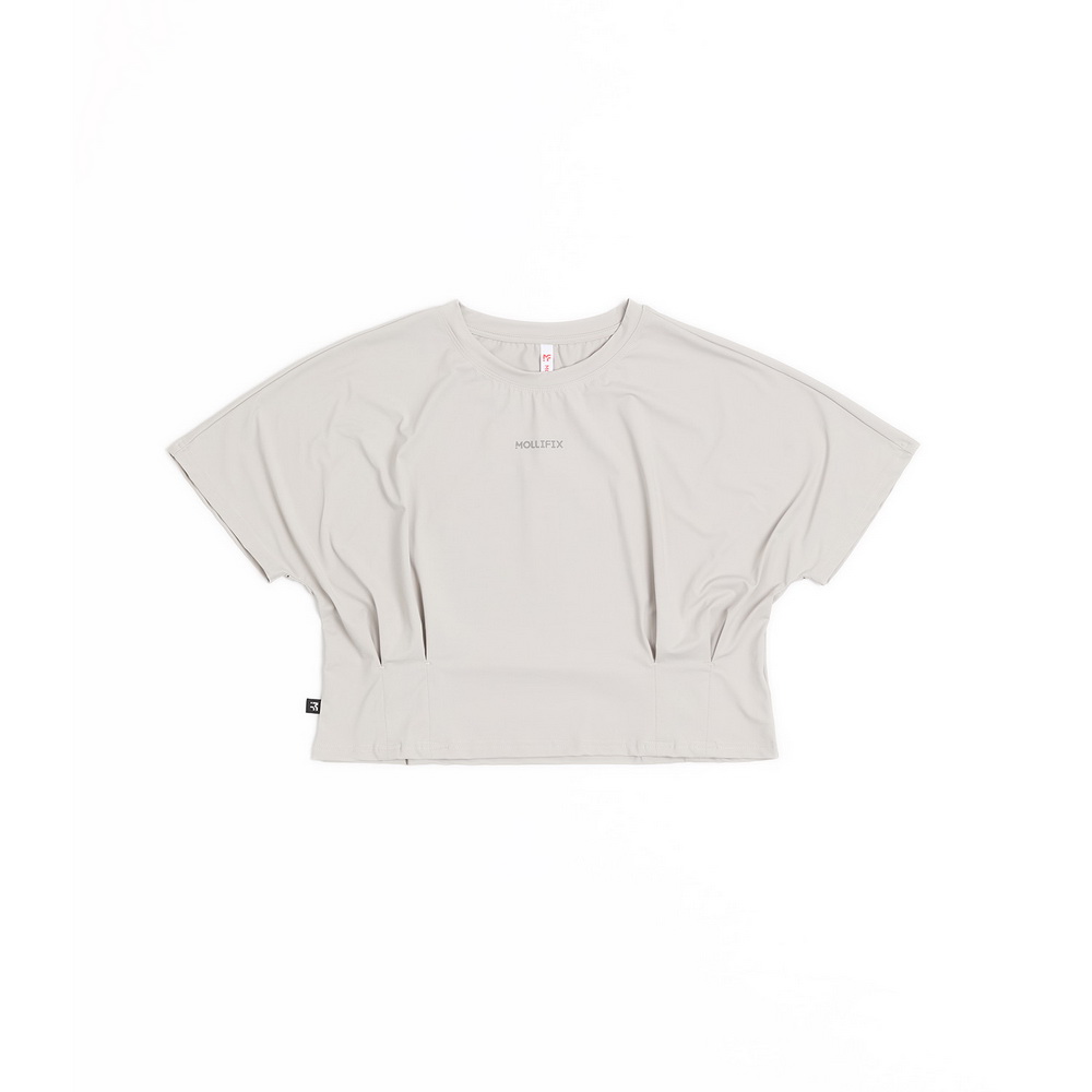MOLLIFIX 冰感高彈 收腰活褶短袖上衣