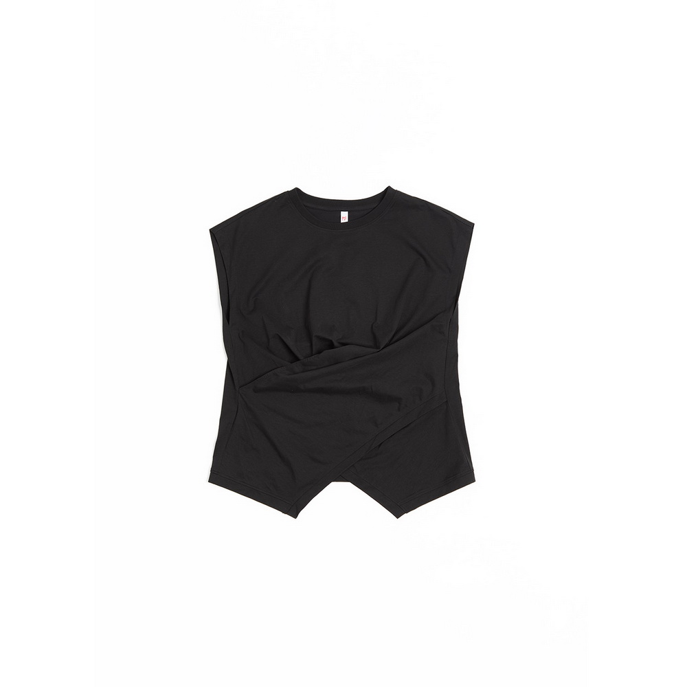 美型抓褶 涼感無袖上衣