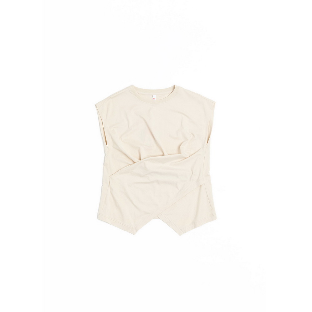 美型抓褶 涼感無袖上衣