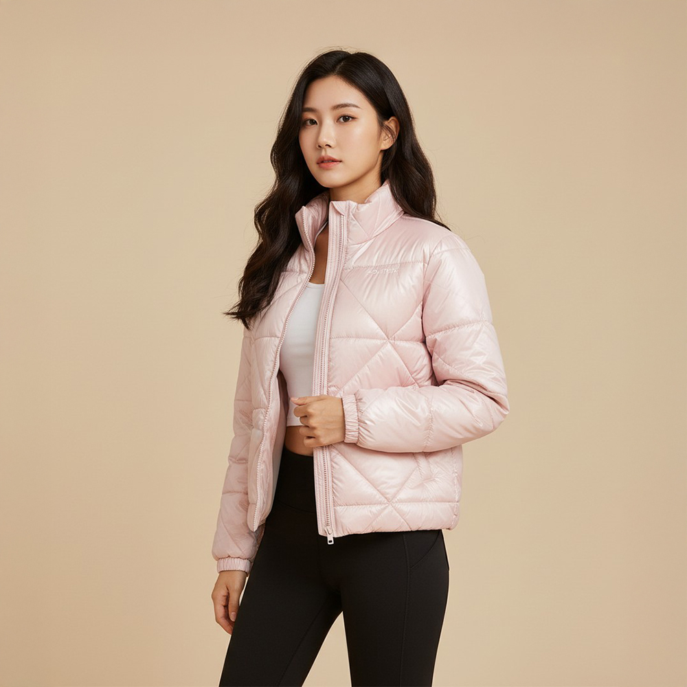 珠光菱格鋪棉外套