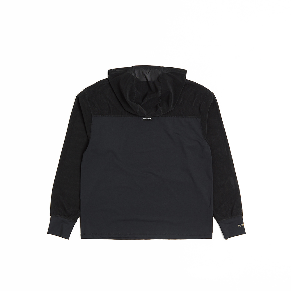 彈力網連帽長袖上衣