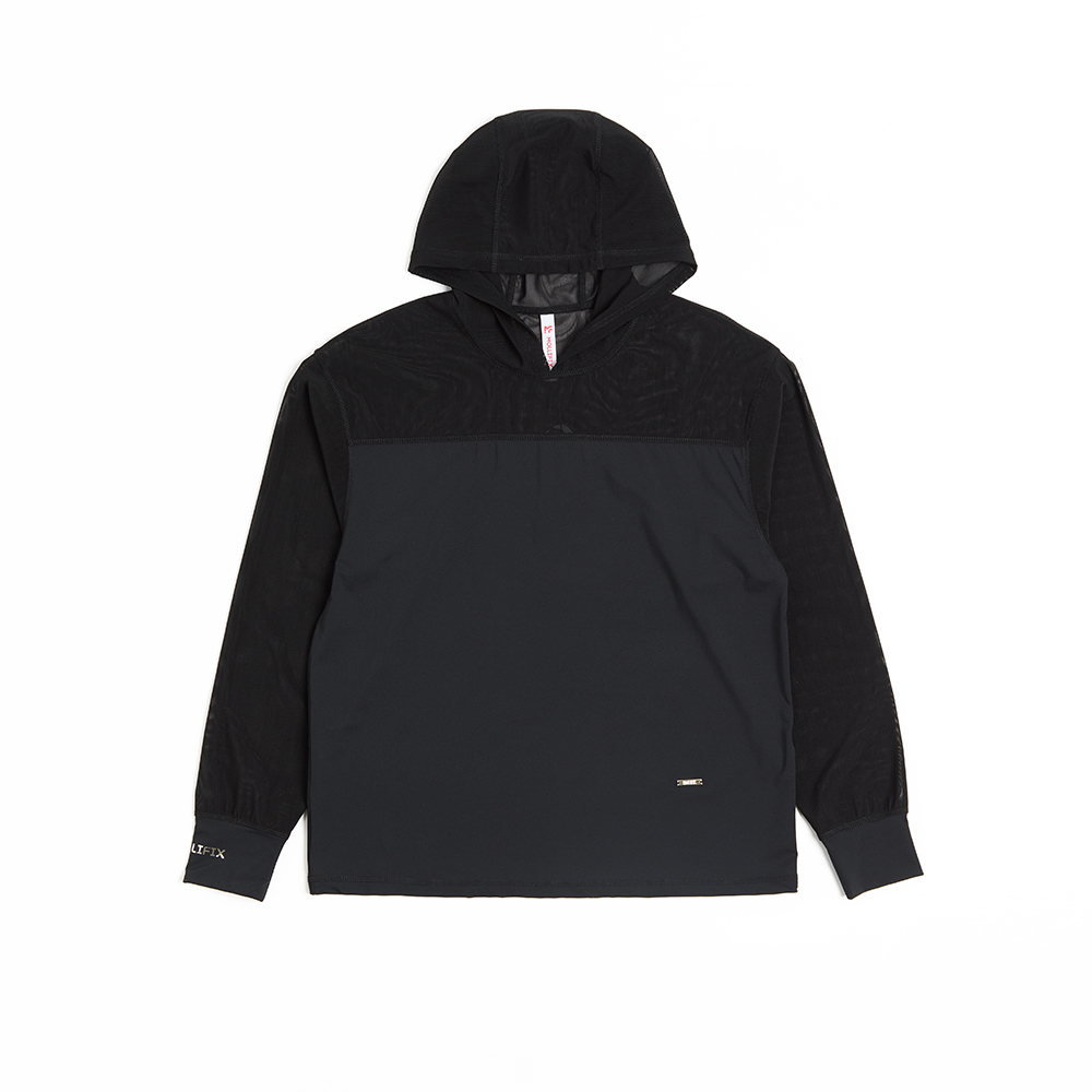 彈力網連帽長袖上衣