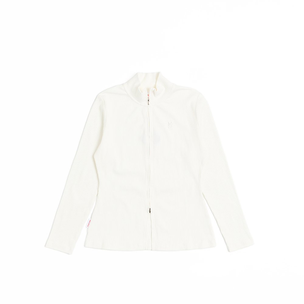 立領羅紋彈力長版外套