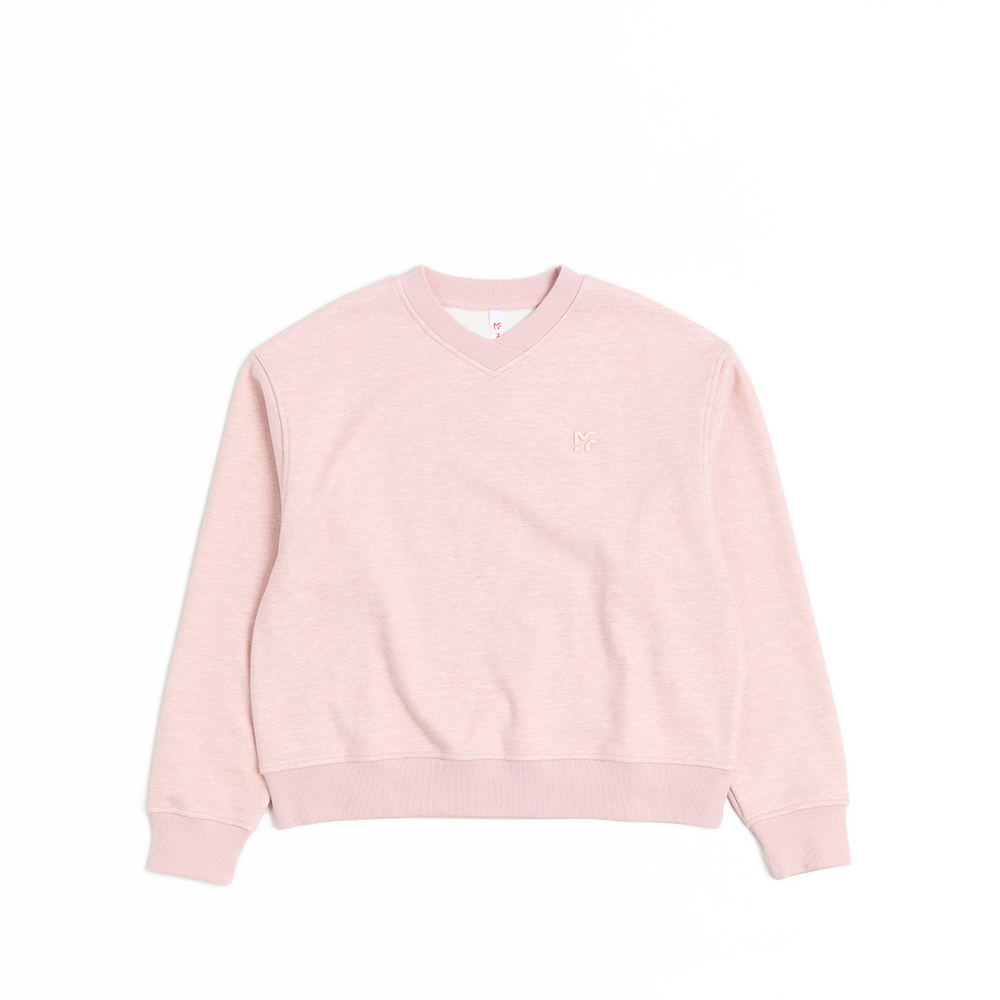 百搭V領刷絨長袖上衣