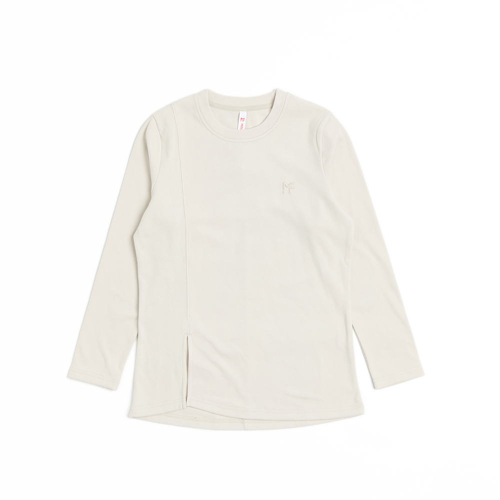 刷絨開衩長版上衣