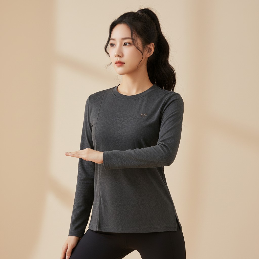 刷絨開衩長版上衣