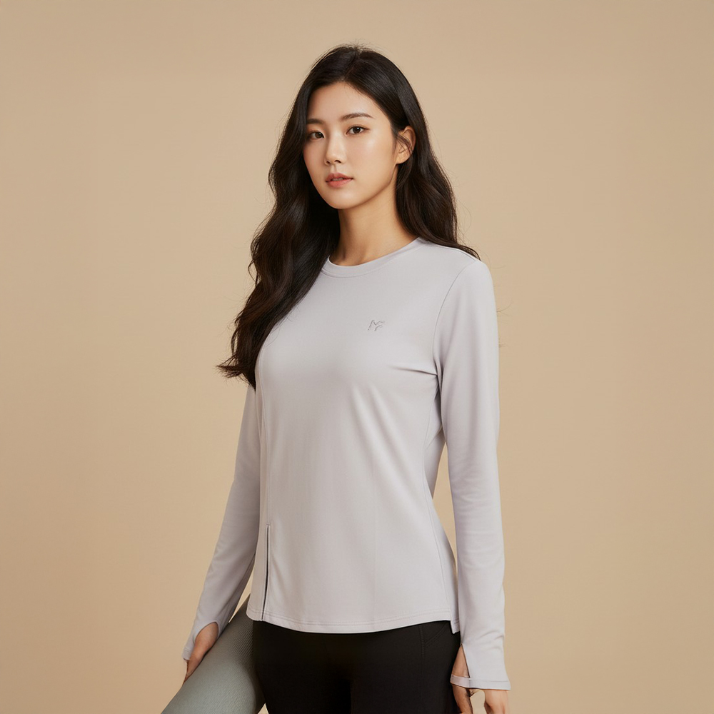 刷絨開衩長版上衣