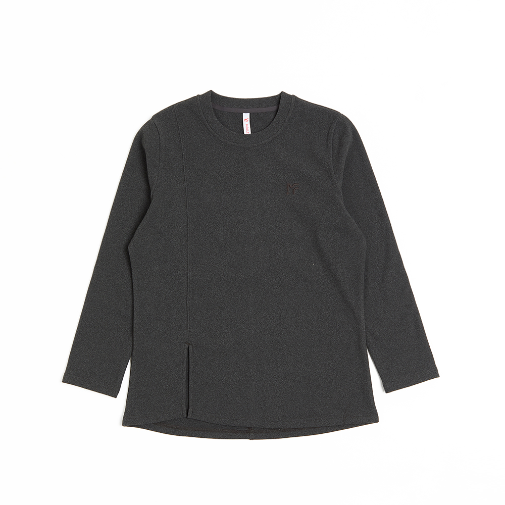 刷絨開衩長版上衣