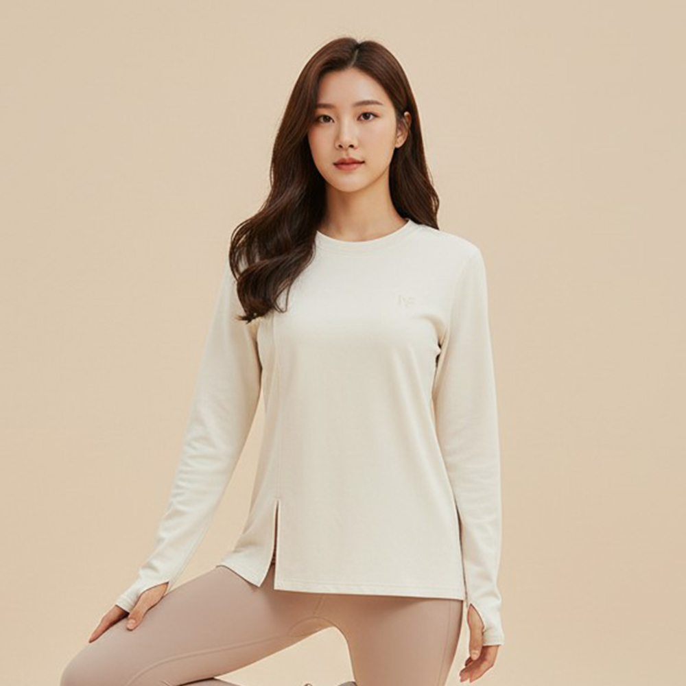 刷絨開衩長版上衣