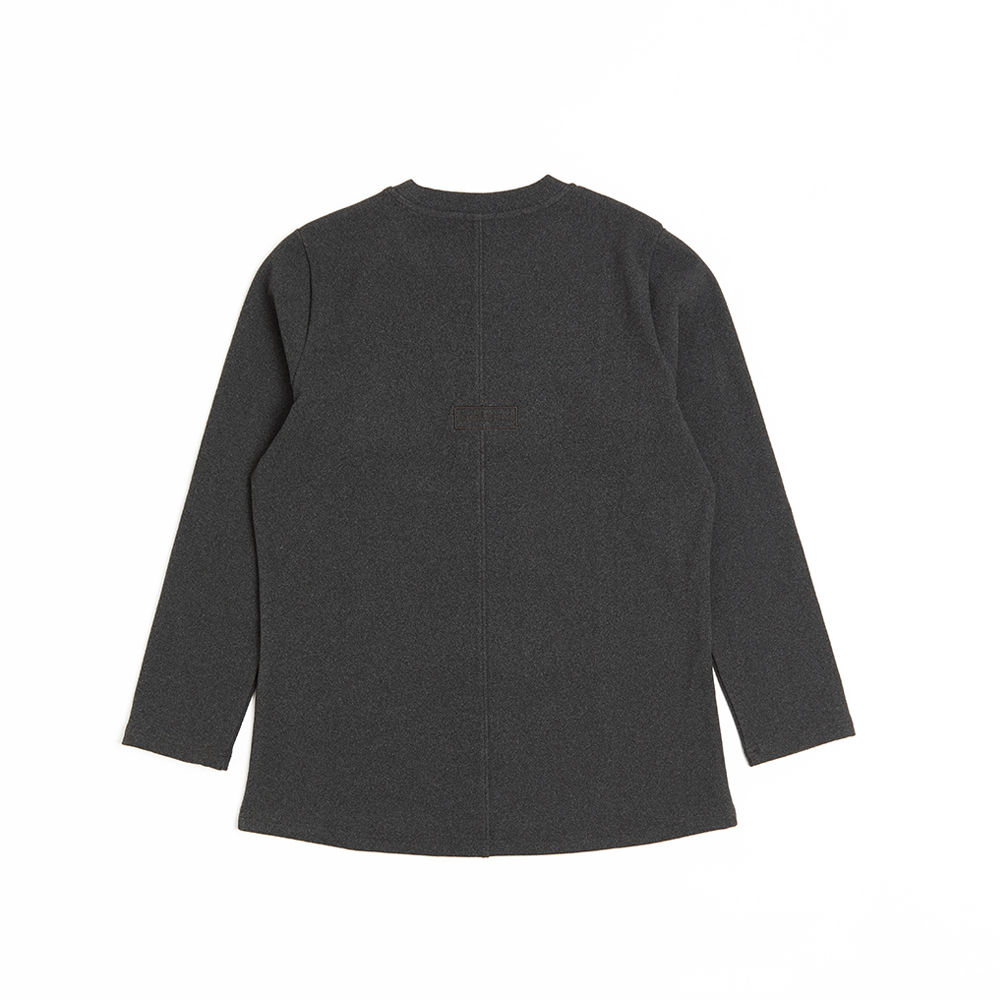 刷絨開衩長版上衣