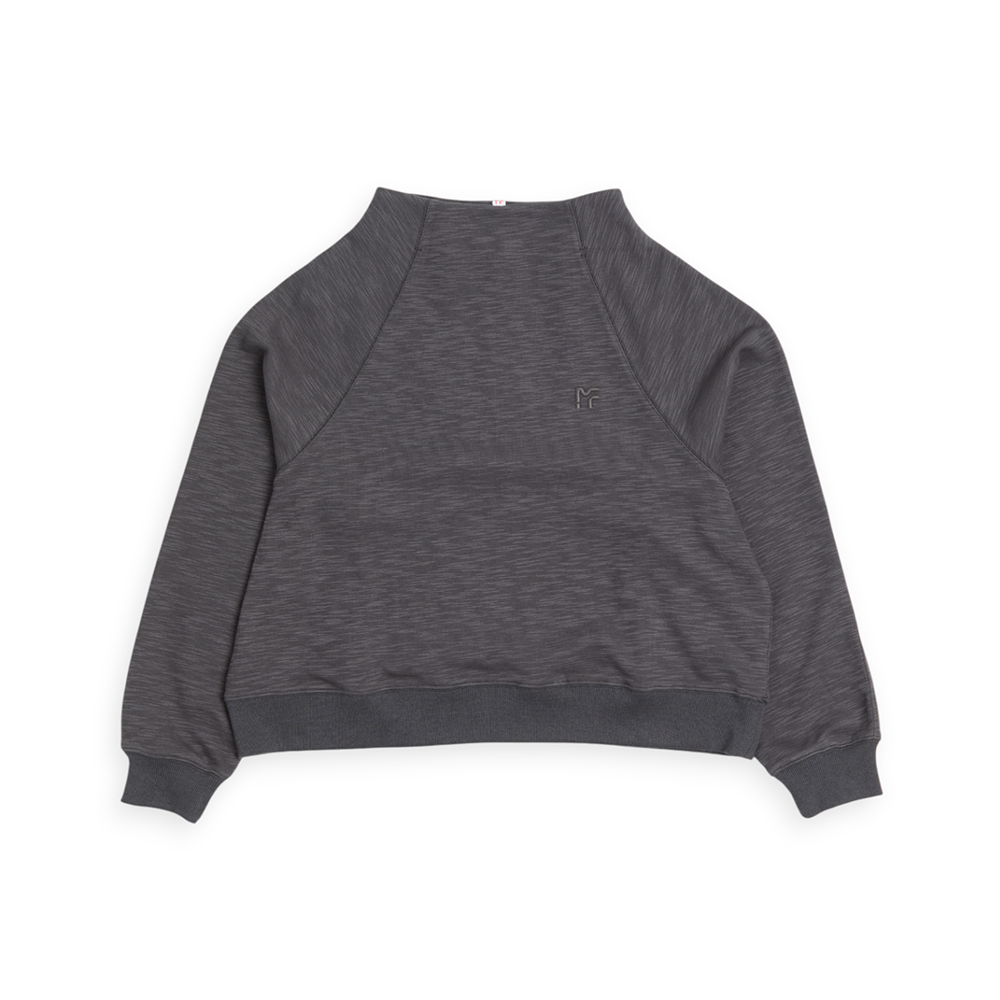 輕刷毛節紋立領袖上衣