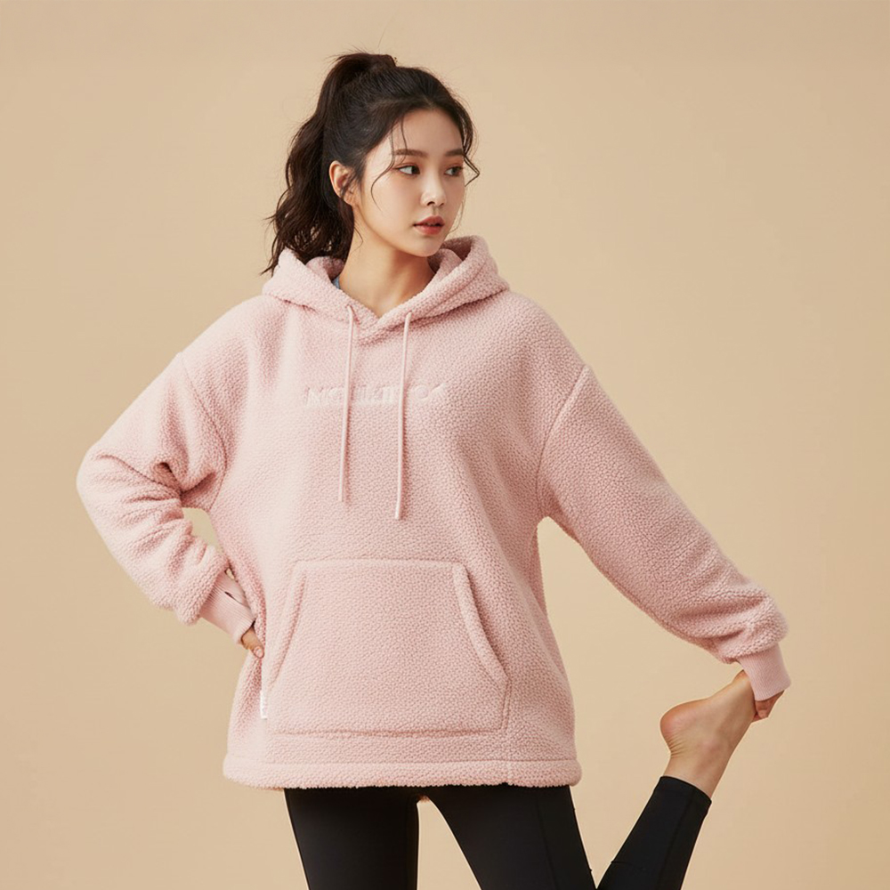 蓄熱長絨長版連帽上衣
