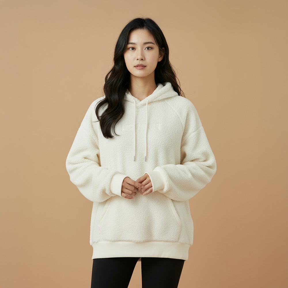 蓄熱長絨長版連帽上衣