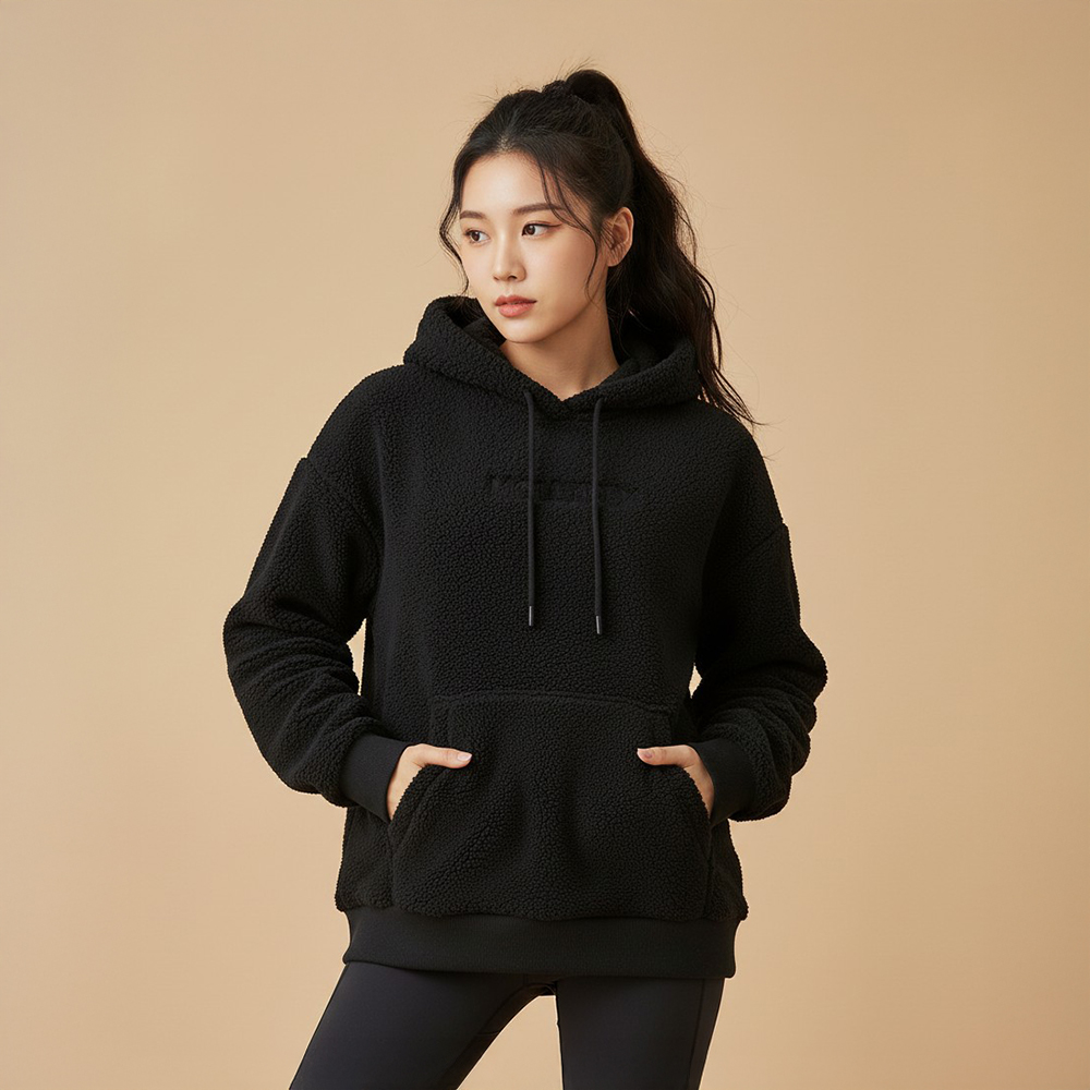 蓄熱長絨長版連帽上衣