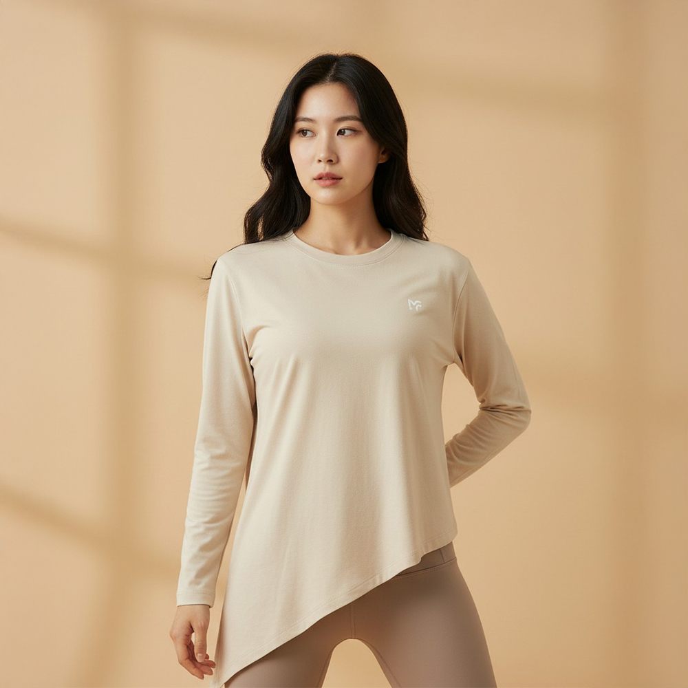 刷絨側綁長版上衣