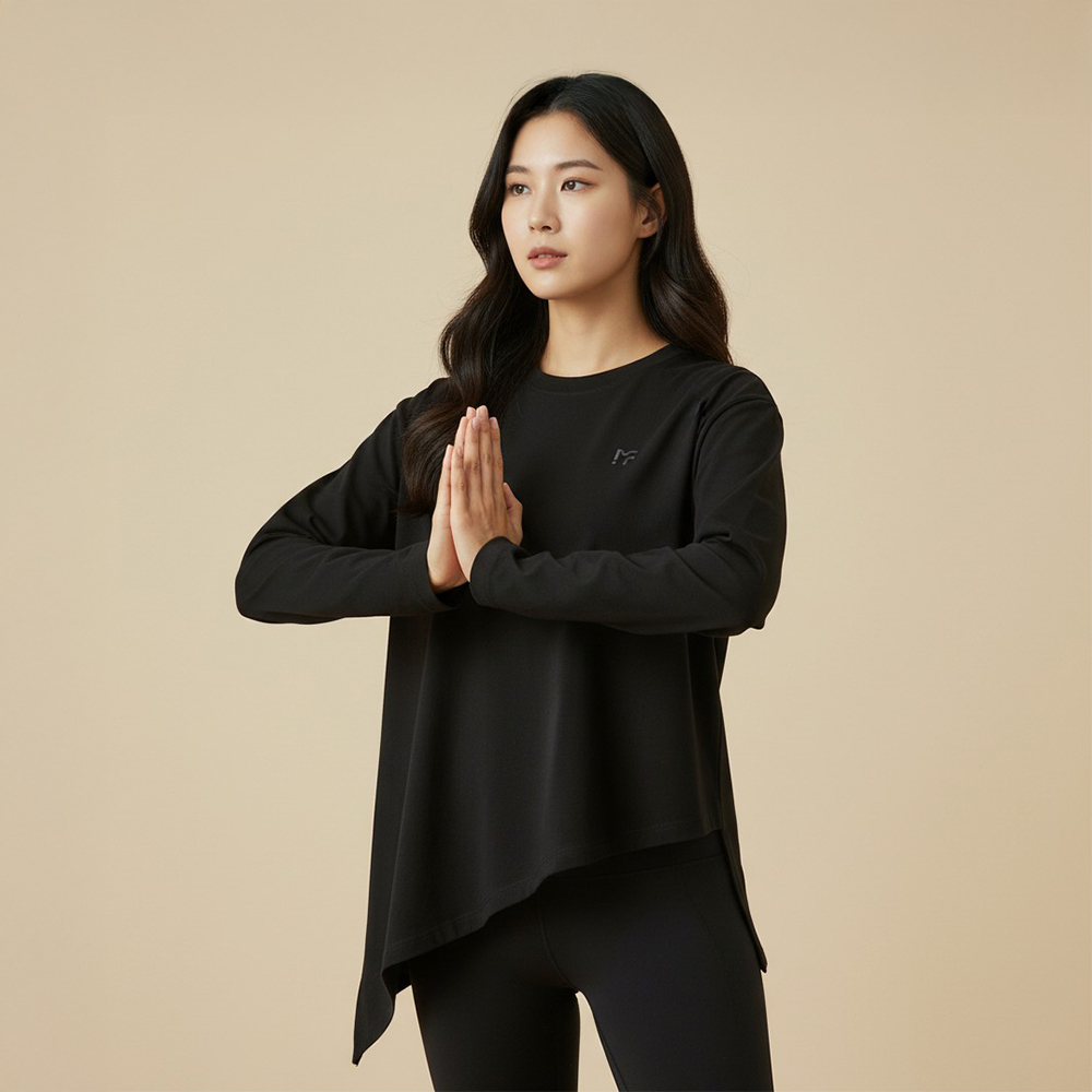 刷絨側綁長版上衣