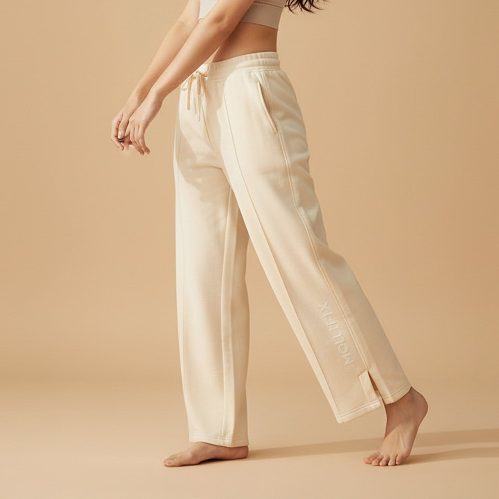 蓄熱開衩修身靴型長褲