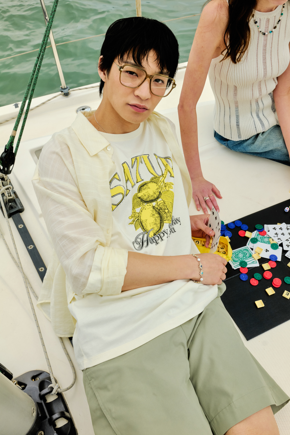 SATUR Citron 夏日檸檬短袖上衣  SA242UTS10