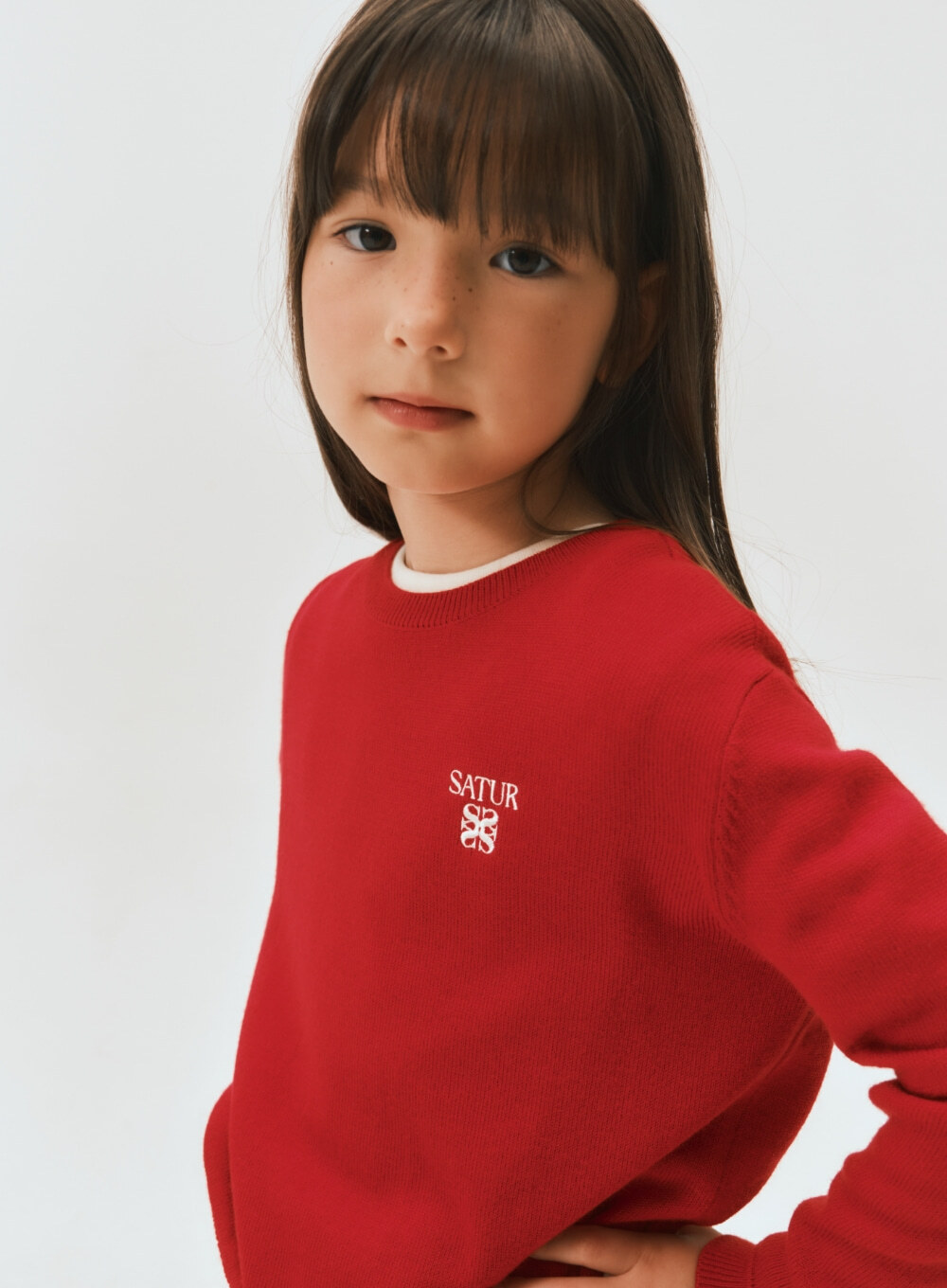 SATUR 兒童款 Loren 羊毛圓領針織衫  SA253KKT41