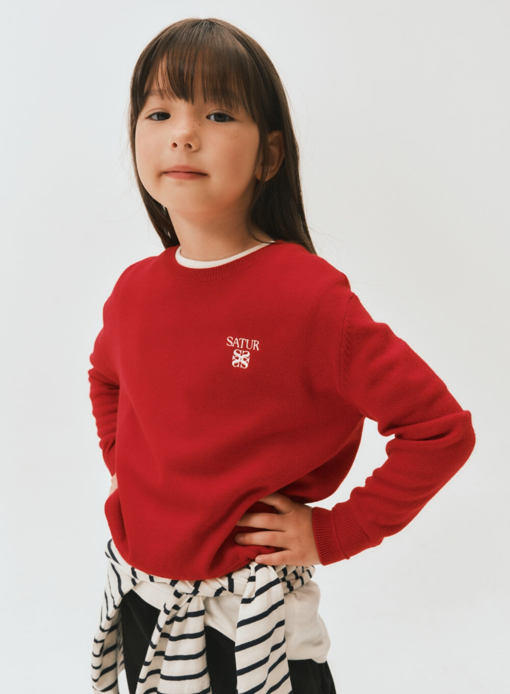 SATUR 兒童款 Loren 羊毛圓領針織衫  SA253KKT41