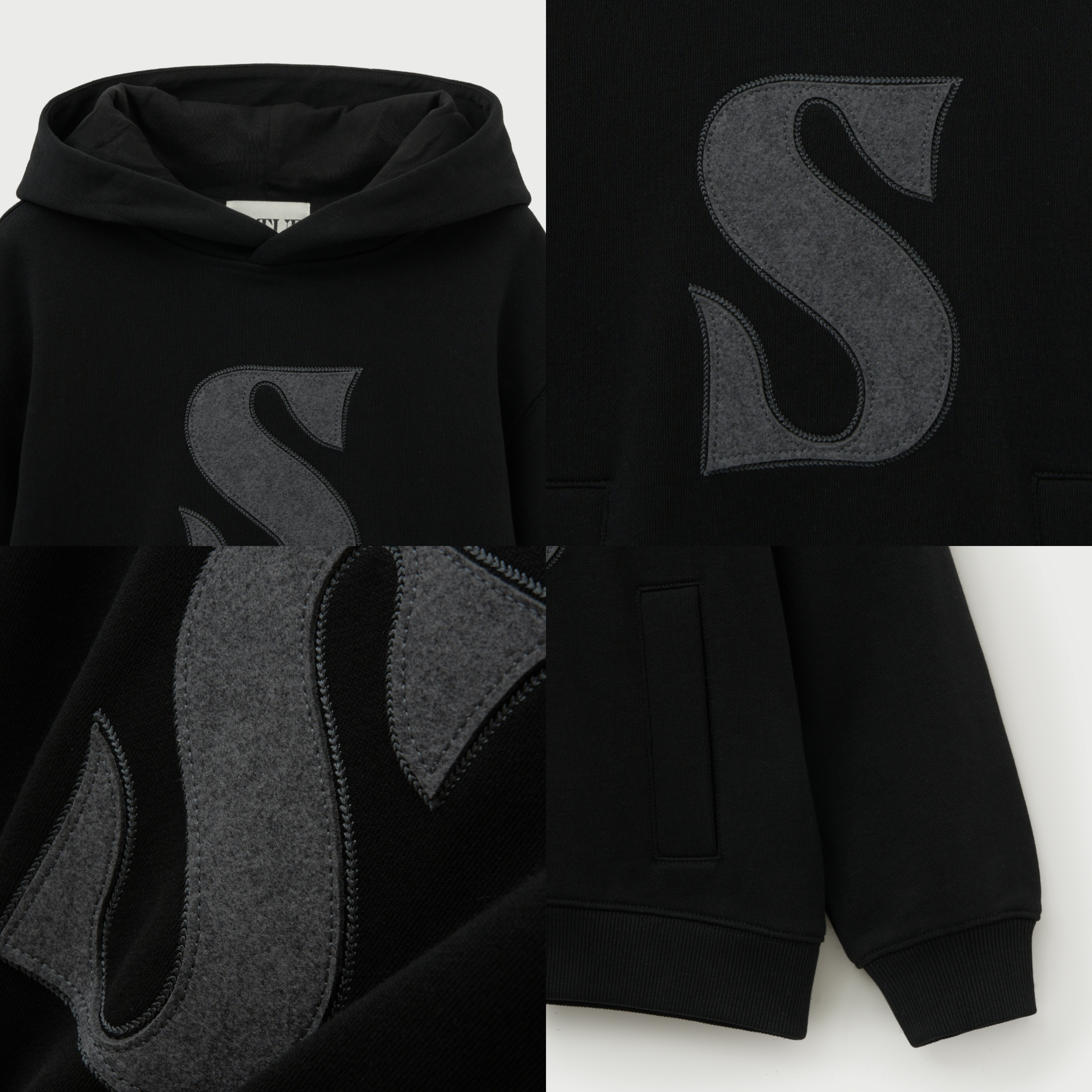 SATUR 兒童款 S Logo 貼布口袋連帽上衣  SA253KTH01