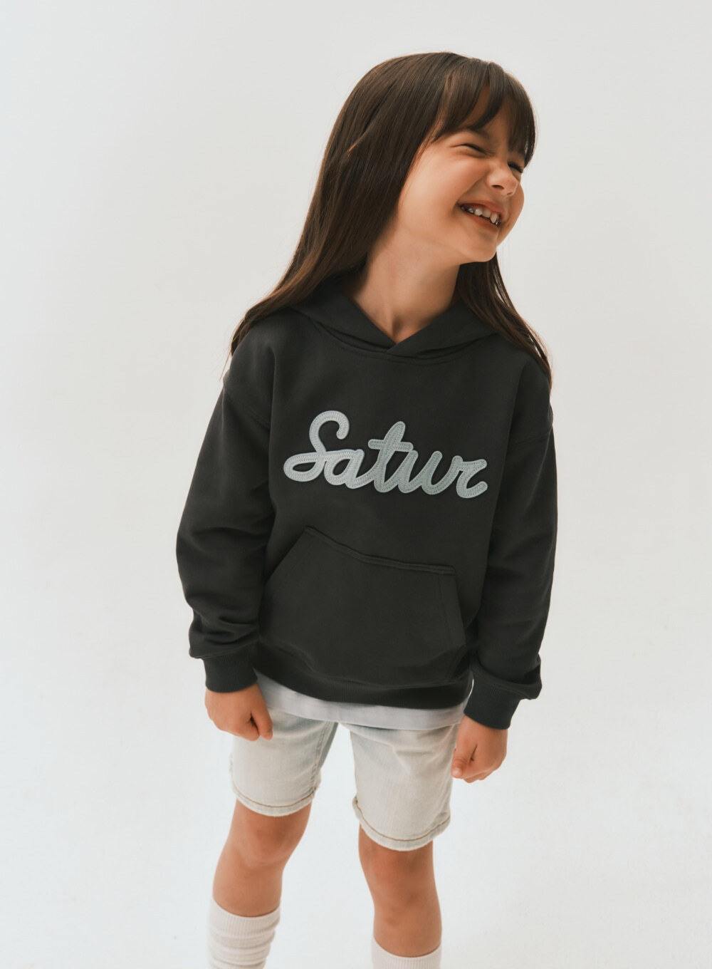 SATUR 兒童款 Satur 貼布連帽上衣  SA253KTH02