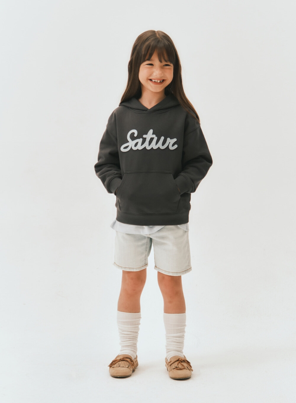 SATUR 兒童款 Satur 貼布連帽上衣  SA253KTH02