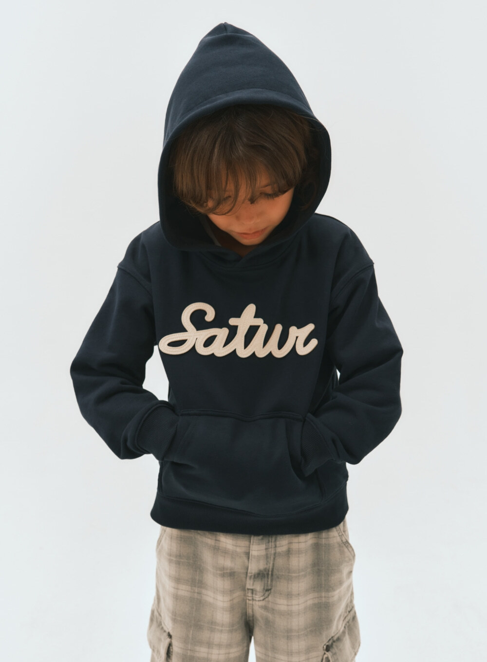 SATUR 兒童款 Satur 貼布連帽上衣  SA253KTH02