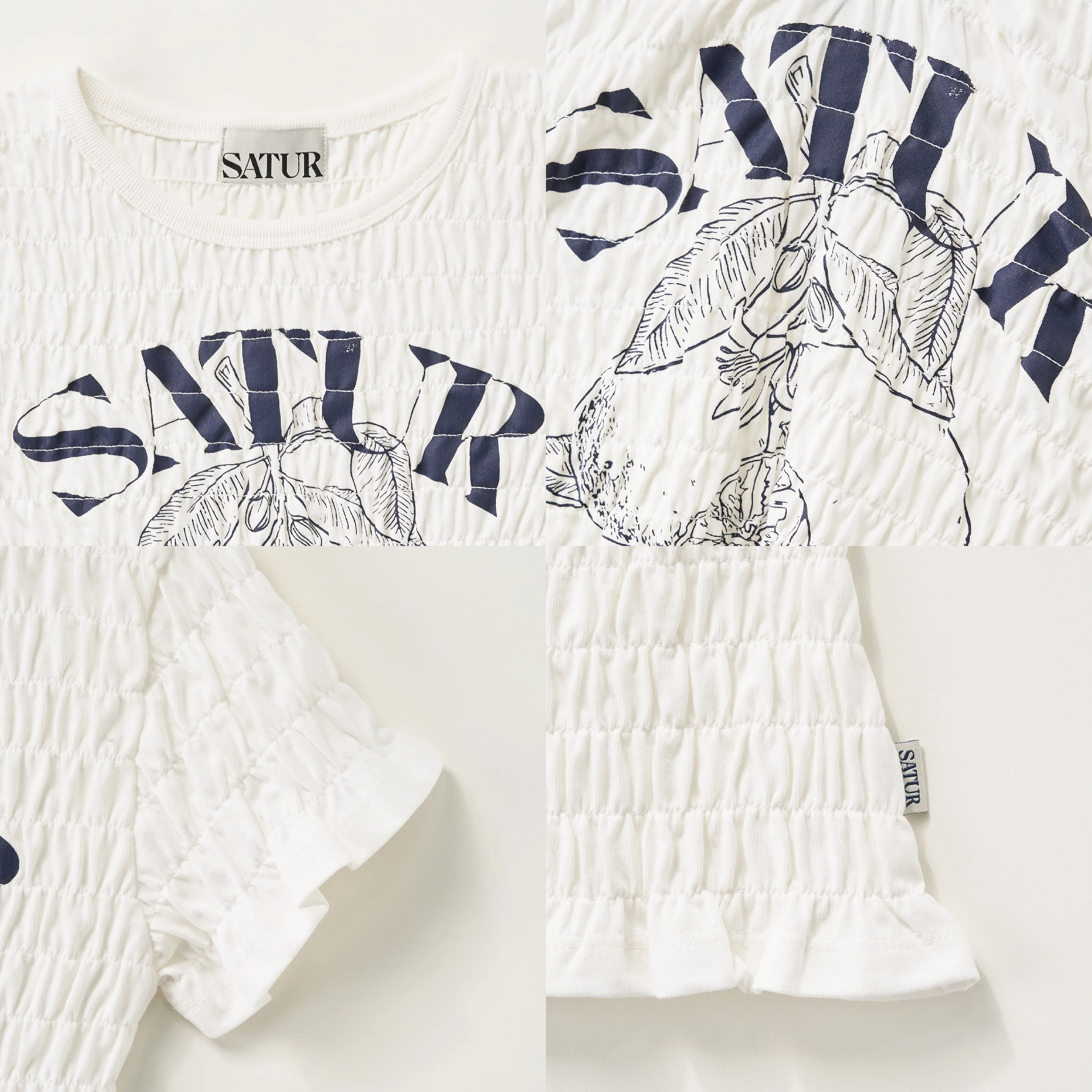 SATUR 女款 Citron 皺摺短袖上衣  SA262WTS17