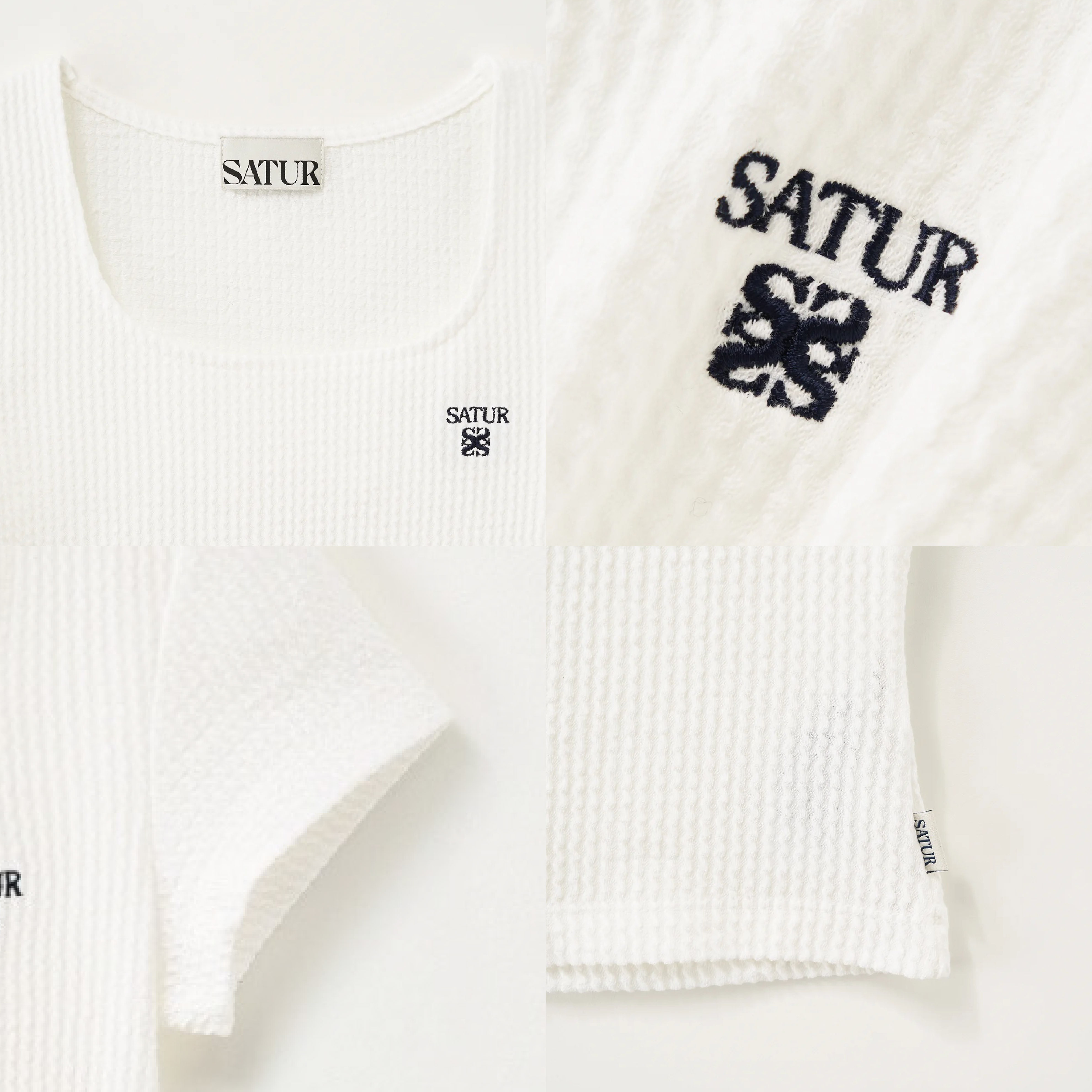 SATUR 女款 方領皺摺短袖上衣  SA262WTS18
