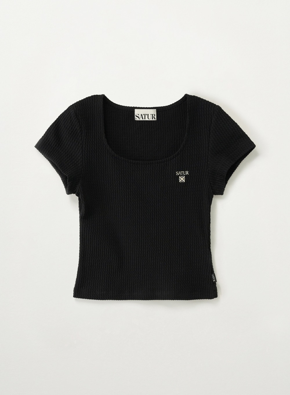 SATUR 女款 方領皺摺短袖上衣  SA262WTS18