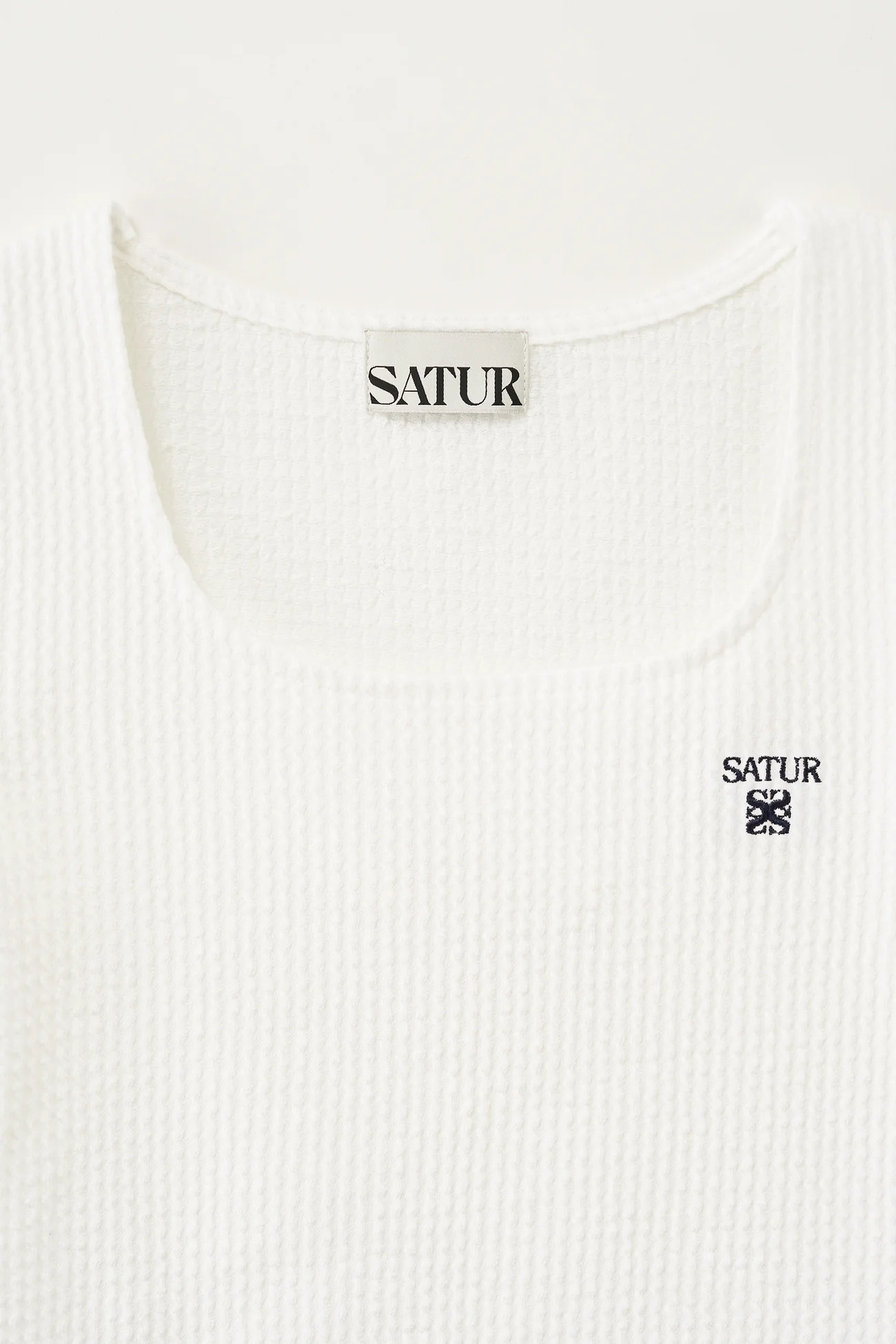 SATUR 女款 方領皺摺短袖上衣  SA262WTS18