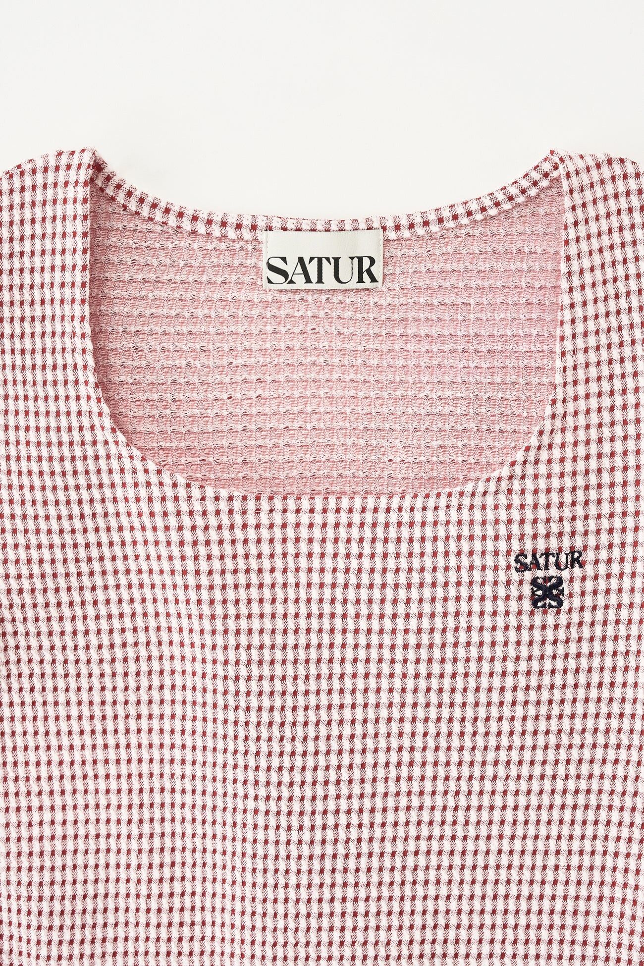 SATUR 女款 方領皺摺短袖上衣  SA262WTS18