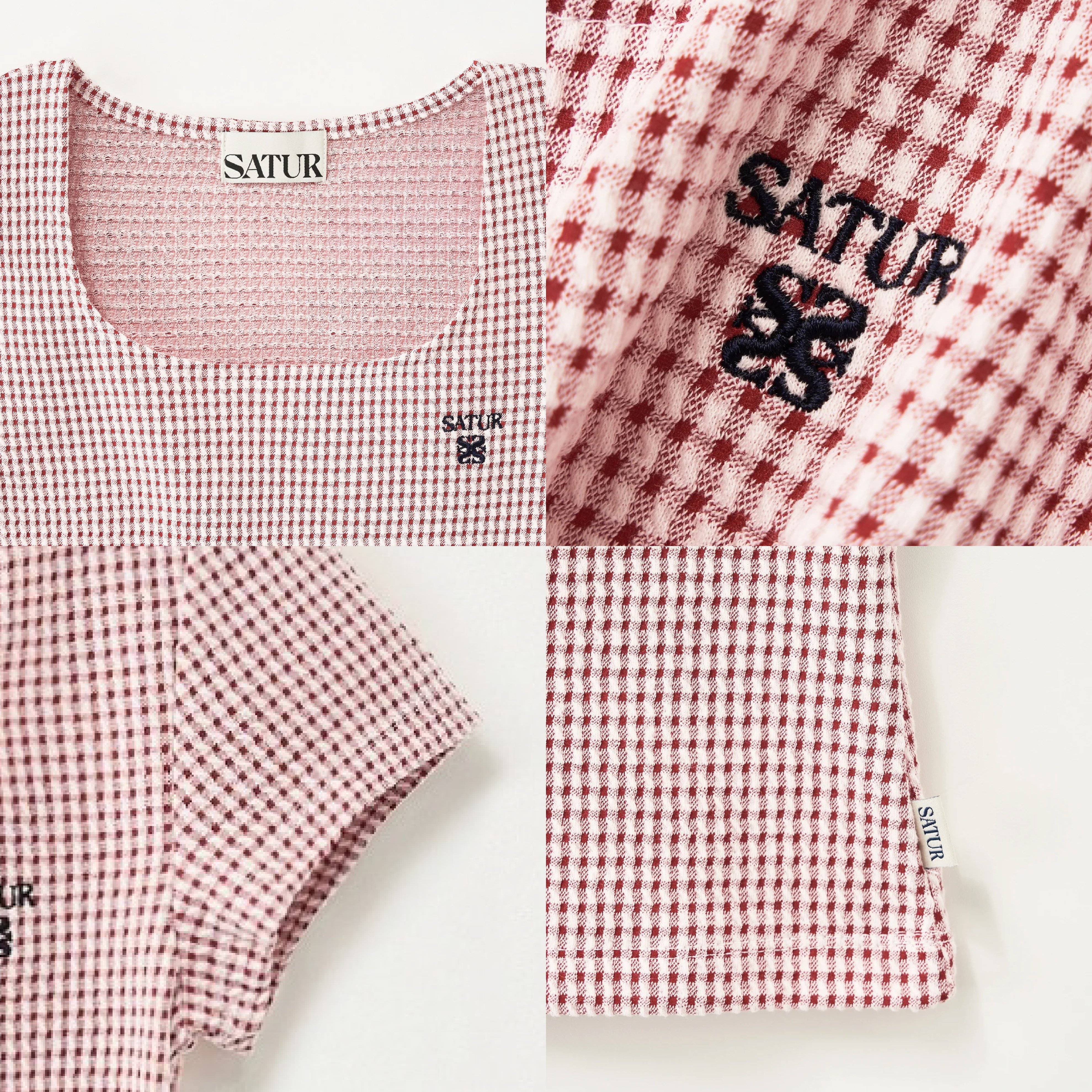 SATUR 女款 方領皺摺短袖上衣  SA262WTS18