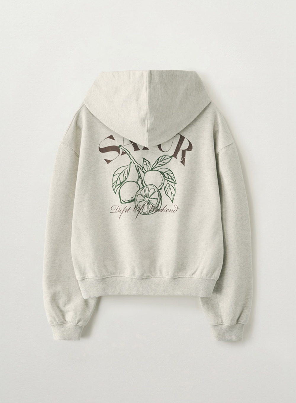 SATUR 檸檬短版連帽長袖上衣 (W) Citron Drawing Cropped Hoodie
